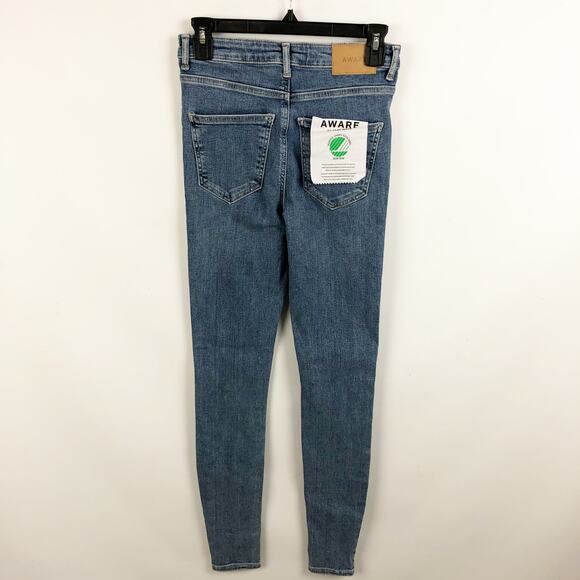 Aware Vero Moda Womens SOPHIA Jeans XS US 2-4 Blue High rise Skinny Fit NWT - Picture 3 of 6